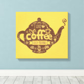 Koffieliefhebbers retro  Ik hou van koffiepot Canvas Afdruk (Insitu (Houten vloer))