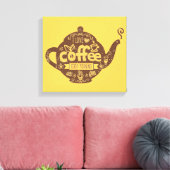 Koffieliefhebbers retro  Ik hou van koffiepot Canvas Afdruk (Insitu (Woonkamer))