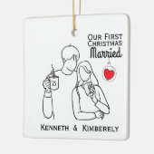 Koffieliefhebbers trouwden voor het eerst keramisch ornament (Links)