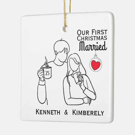 Koffieliefhebbers trouwden voor het eerst keramisch ornament (Links)