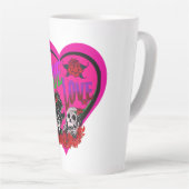 Koffieliefhebbers True Love Pink Heart Custom Latte Mok (Rechterhoek)