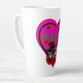 Koffieliefhebbers True Love Pink Heart Custom Latte Mok (Linkerhoek)