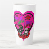 Koffieliefhebbers True Love Pink Heart Custom Latte Mok (Voorkant)