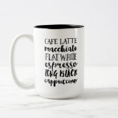 Koffieliefhebbers typografie Twee getinte Mok (Links)