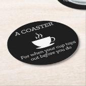 Koffieliefhebbers voor als je kopje tikt ronde kartonnen onderzetter (Gebogen)