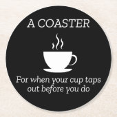 Koffieliefhebbers voor als je kopje tikt ronde kartonnen onderzetter (Voorkant)