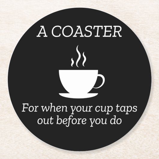 Koffieliefhebbers voor als je kopje tikt ronde kartonnen onderzetter (Voorkant)