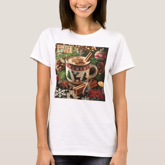 KOFFIELIEFHEBBERS VROLIJK KERSTFEEST T-SHIRT (Voorkant)