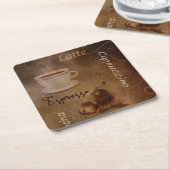 Koffieliefhebbers Word Art Kartonnen Onderzetters (Schuin)