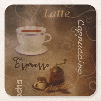 Koffieliefhebbers Word Art Kartonnen Onderzetters