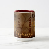 Koffieliefhebbers Word Art Tweekleurige Koffiemok (Center)