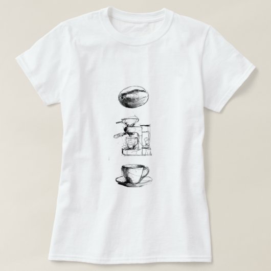 Koffieliefhebberset T-shirt (Design voorkant)