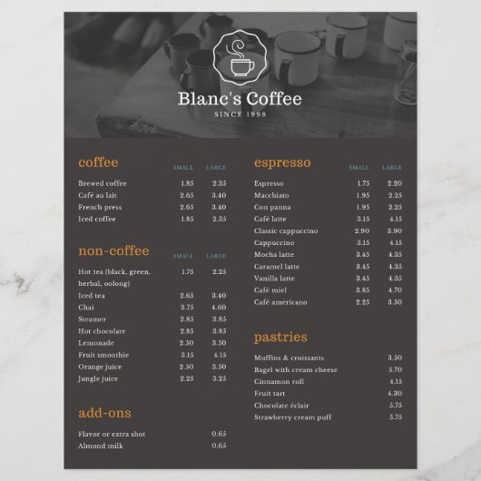 Koffielijst drinken (Achterkant)