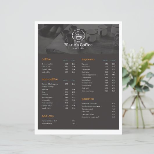 Koffielijst drinken (Staand voorkant)