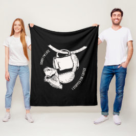 Koffieluiaard (wit) fleece deken