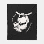 Koffieluiaard (wit) fleece deken (Voorkant)