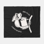 Koffieluiaard (wit) fleece deken (Voorkant (Horizontaal))