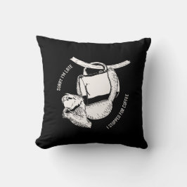 Koffieluiaard (wit) kussen