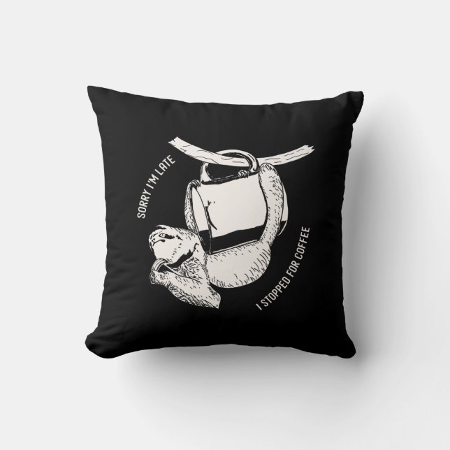 Koffieluiaard (wit) kussen (Voorkant)