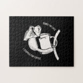 Koffieluiaard (wit) legpuzzel (Horizontaal)