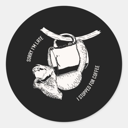 Koffieluiaard (wit) ronde sticker (Voorkant)