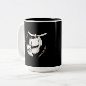 Koffieluiaard (wit) tweekleurige koffiemok (Voorkant links)