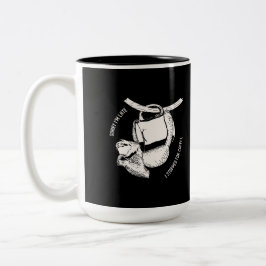 Koffieluiaard (wit) tweekleurige koffiemok