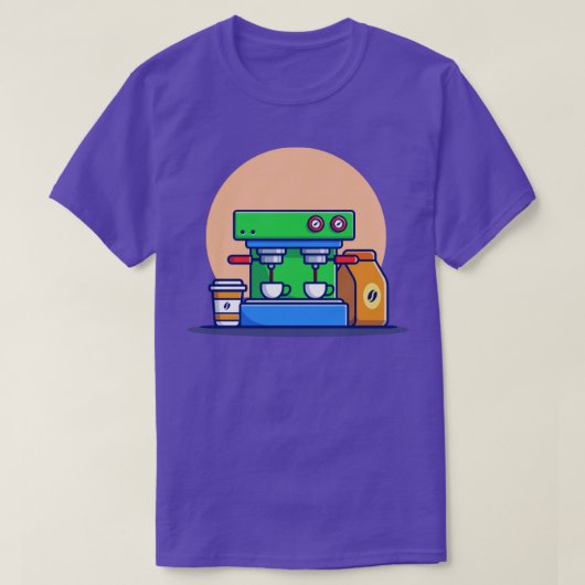 Koffiemachine Espresso Mokken Cup en Koffieverpakk T-shirt (Design voorkant)