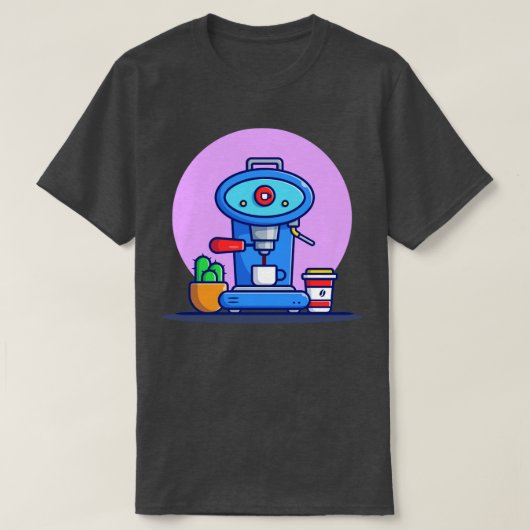 Koffiemachinekamerbeker en cactus voor Mok T-shirt (Design voorkant)
