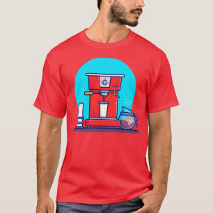 Koffiemachinekeuk en koffiepotje t-shirt