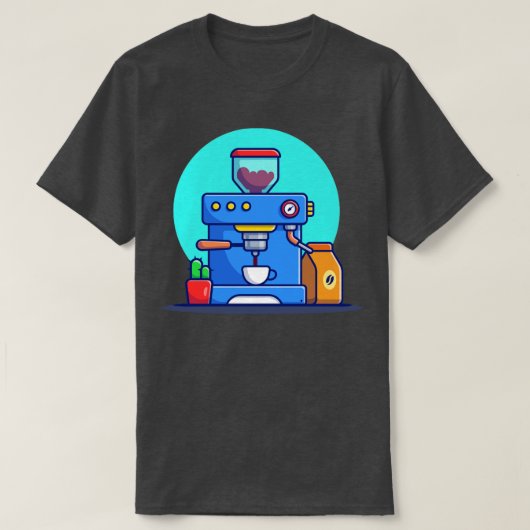 KoffiemachinepAD met Mok koffieverpakking en cactu T-shirt (Design voorkant)
