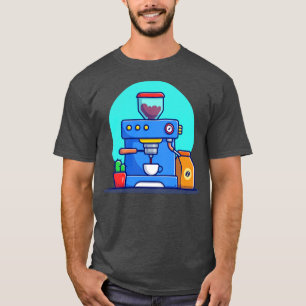 KoffiemachinepAD met Mok koffieverpakking en cactu T-shirt