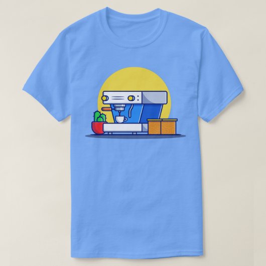 Koffiemachines, pocd-bekerscactus en dozen t-shirt (Design voorkant)