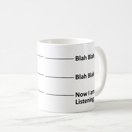 Koffiemeetbeker Mok nu luister ik (Voorkant rechts)