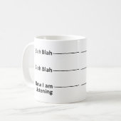 Koffiemeetbeker Mok nu luister ik (Voorkant links)