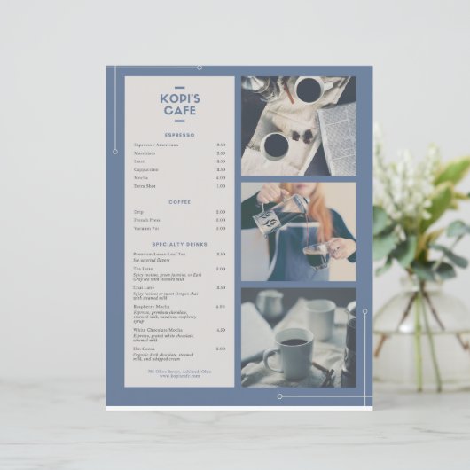 Koffiemenu (Staand voorkant)