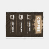 Koffiemenu Fleece Deken (Voorkant (Horizontaal))