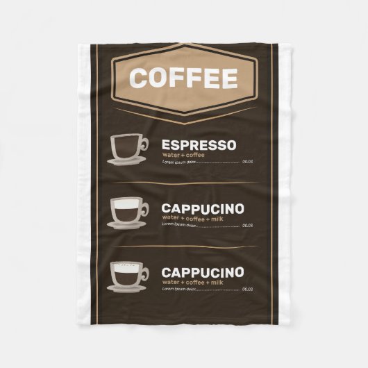Koffiemenu Fleece Deken (Voorkant)
