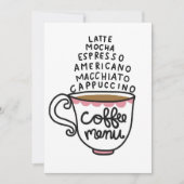 Koffiemenu Koffie Kaart (Voorkant)