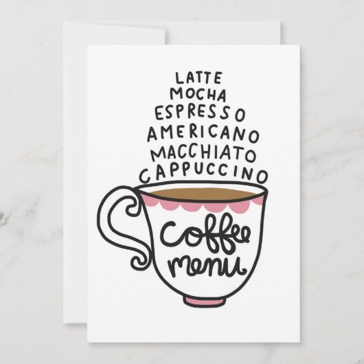 Koffiemenu Koffie Kaart (Voorkant)