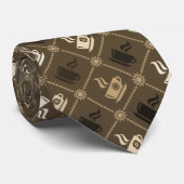 koffiemochapatroon stropdas (Opgerold)