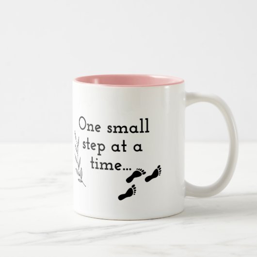 Koffiemok 'Eén Kleine Stap per Keren' Tweekleurige Koffiemok (Rechts)