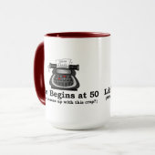 Koffiemok Leven Begint Op 50 Mok (Voorkant links)
