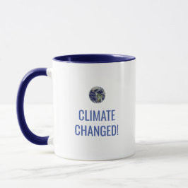 Koffiemok met bericht over klimaatverandering mok