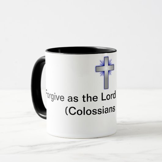 Koffiemok met Bijbelverige Colossians 3:13 Mok (Voorkant links)