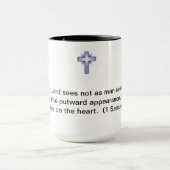 Koffiemok met Bijbelversum 1 Samuel 16:7 Mok (Midden)