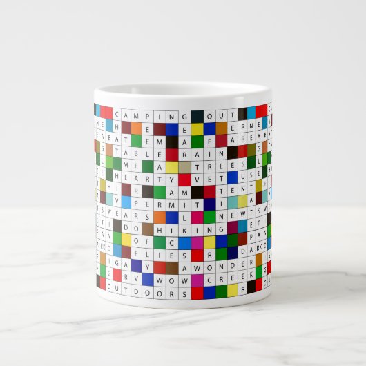 KoffieMok met Camping Crosswords Grote Koffiekop (Voorkant)