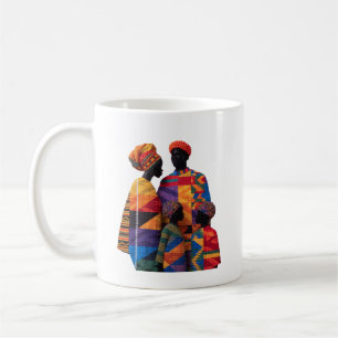 Koffiemok met de kunst van vrouwelijke quilsters