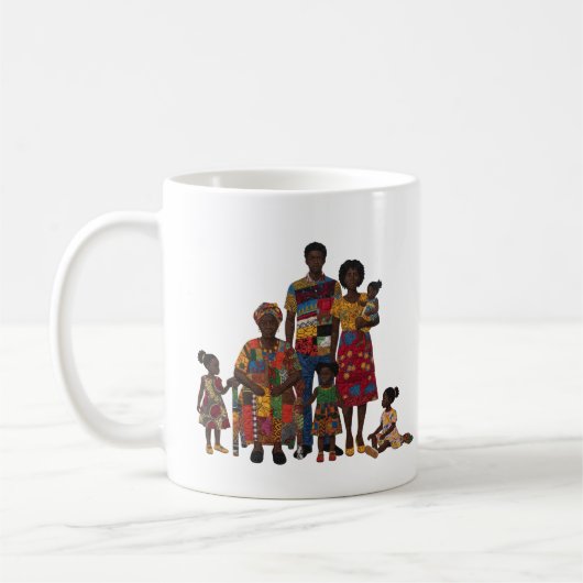 Koffiemok met de kunst van vrouwelijke quilsters (Links)