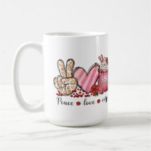 Koffiemok met de tekst Peace Love Coffee
